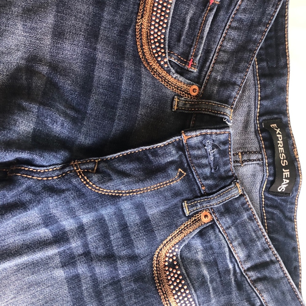 Dark blue denim express jeans